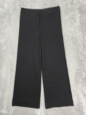 Vince Pants Womens 4 Black Ponte Wide Leg Dress Zip Fly Stretch Career Work